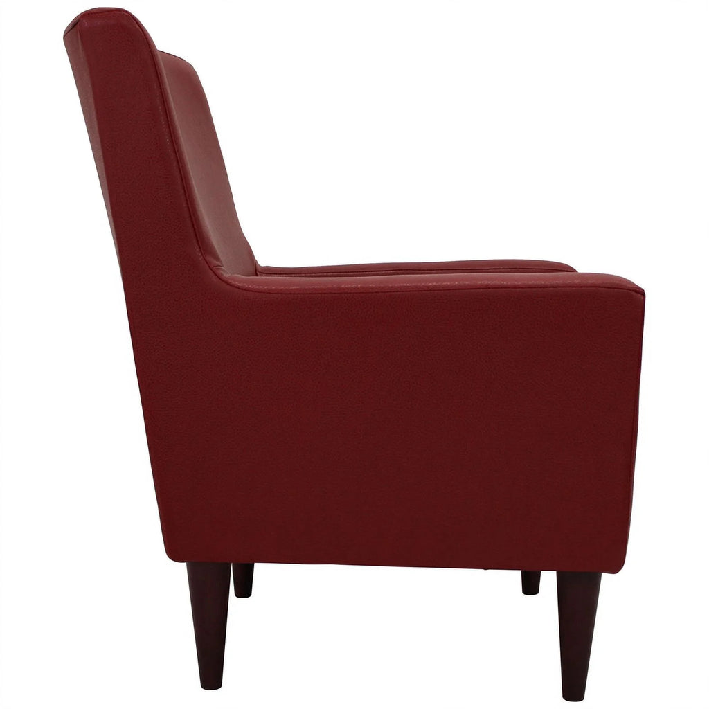 Red Faux Leather Arm Chair J6685