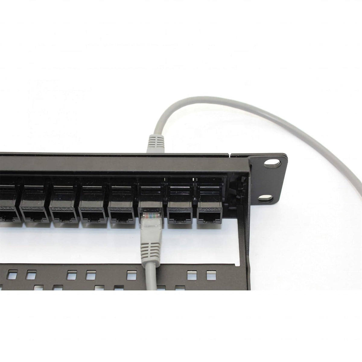 24 Port CAT6 Pass Through Coupler Patch Panel with Back Bar, Unshielded Keystones, Pack of 2 K68513