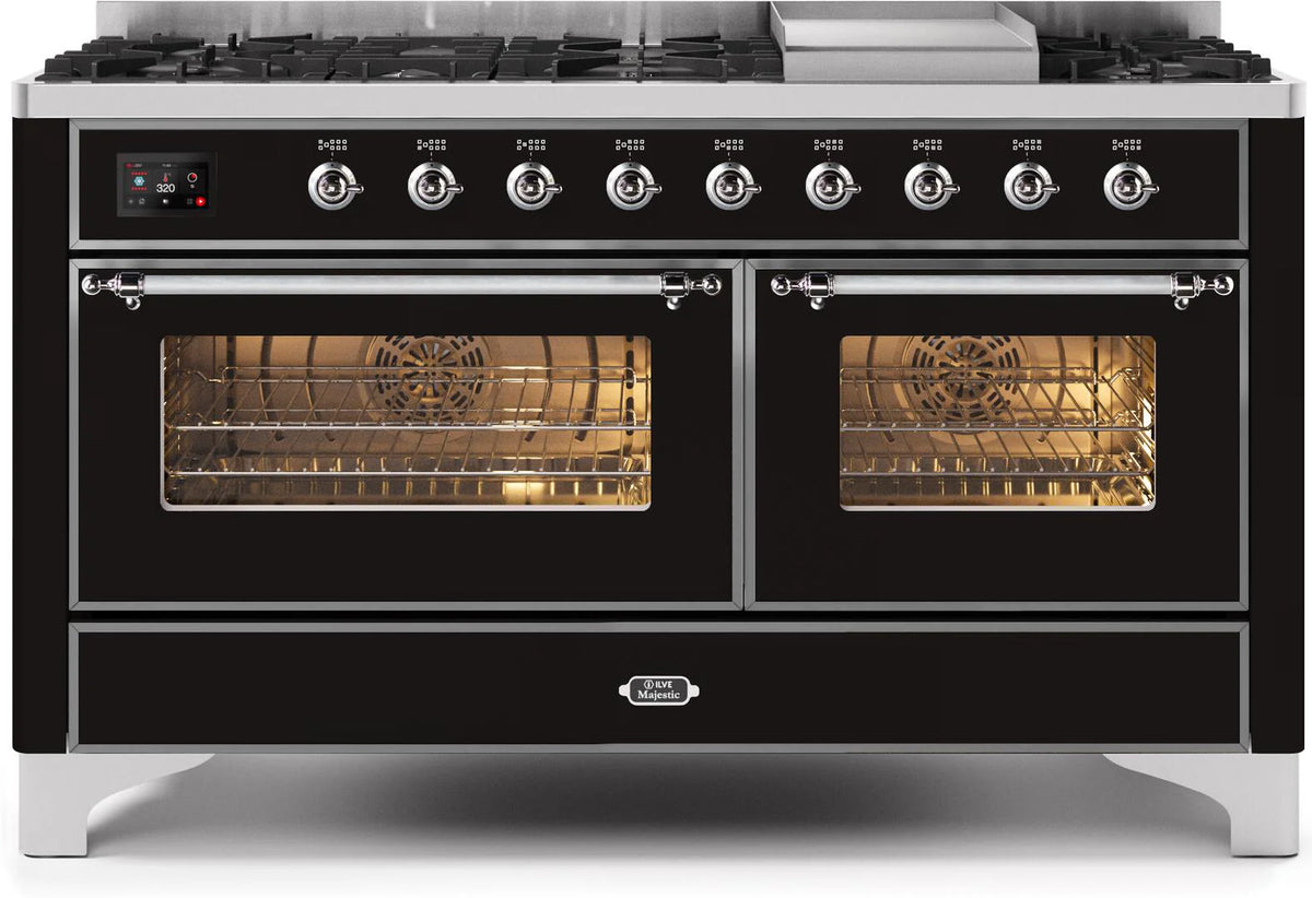 Glossy Black Dual Fuel Natural Gas Range Y539