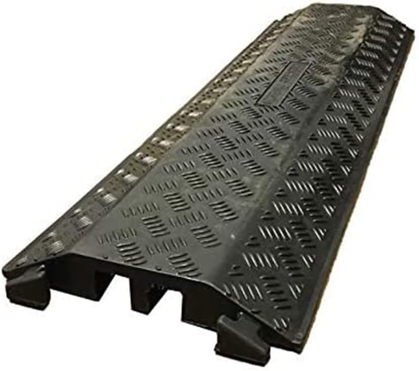 Drop Over Floor Cord Cover 40" 2 Channel Rubber Cable Protector Black Q76280