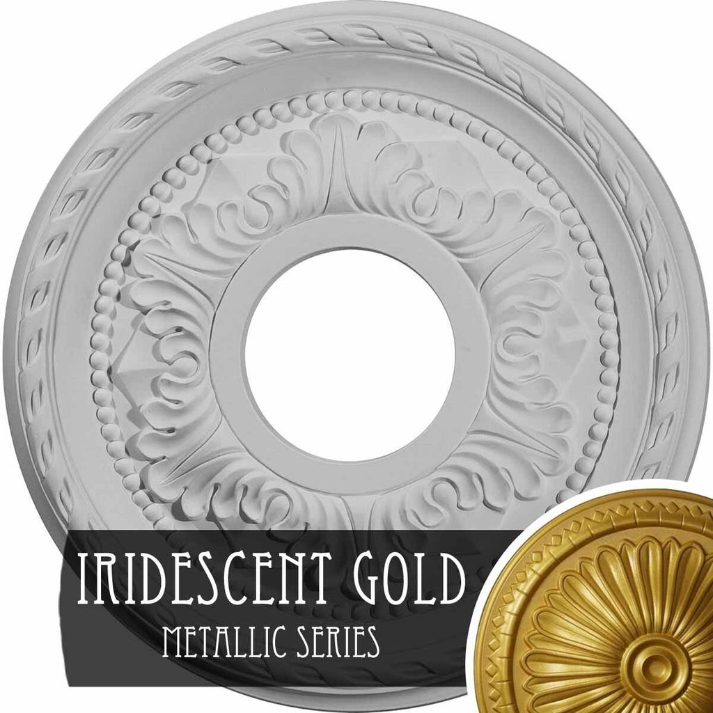Palmetto Ceiling Medallion Hand-Painted Iridescent Gold L35070