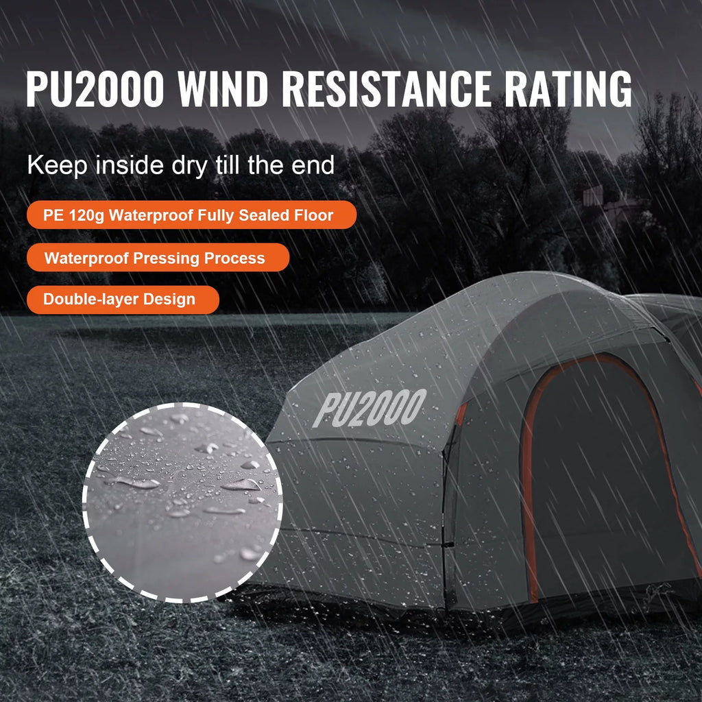 Waterproof SUV Camping Tent with Rainfly Carry Bag V376