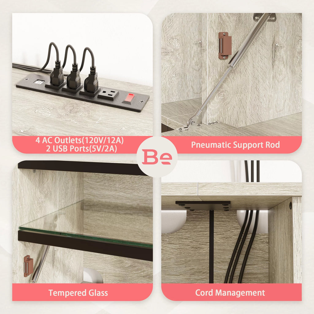 Weathered Rustic Oak TV Stand E530