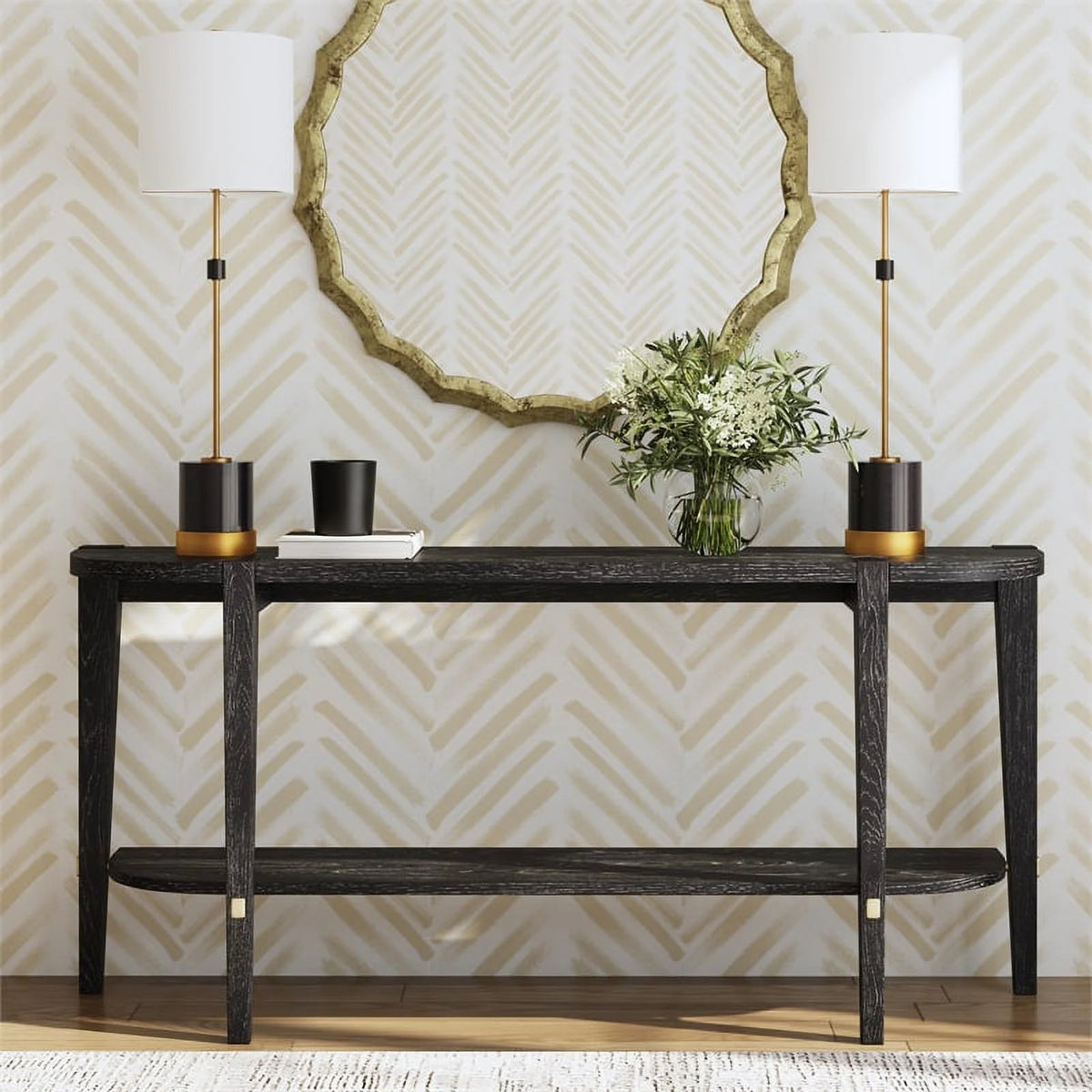 Black Wood Console Table M812
