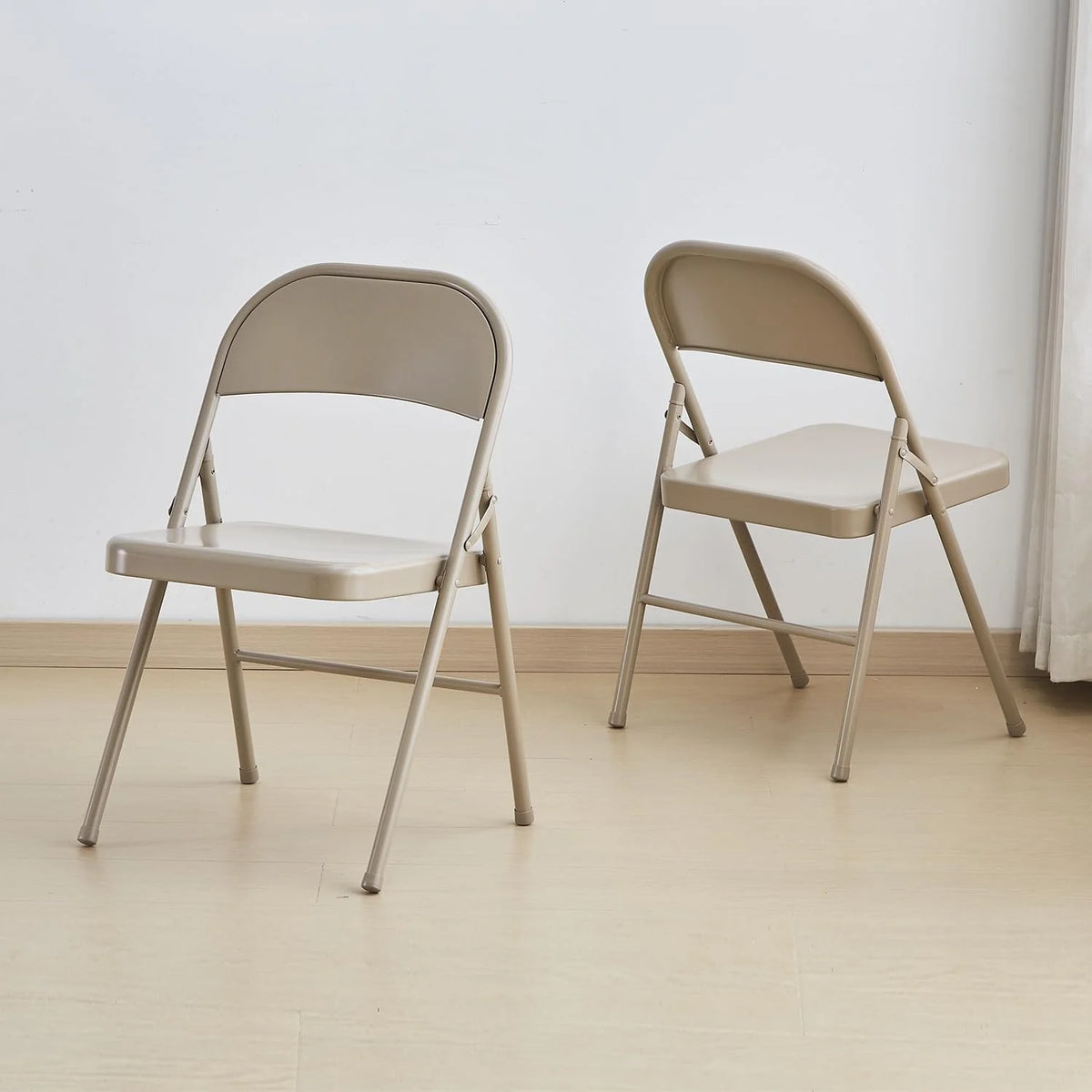 Light Gray 2-Pack Vinyl-Padded Folding Chair S543823