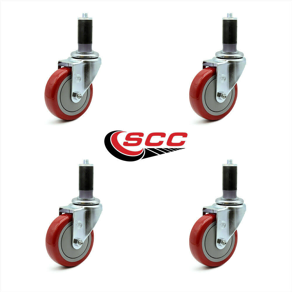 Red Polyurethane Caster Set of 4 X832209