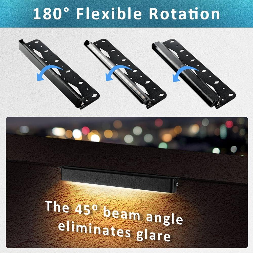 8-Pack 12 Inch 3W LED Hardscape Lighting, IP65 Waterproof, 12V Low Voltage AC/DC, Soft White 2700K D236949