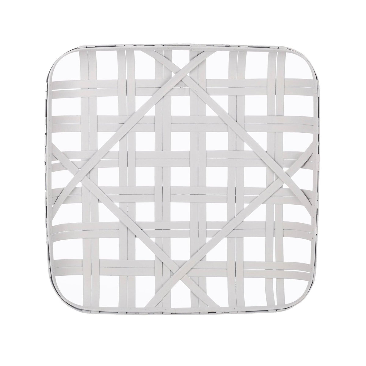 Vintage White Bamboo Basket L2286