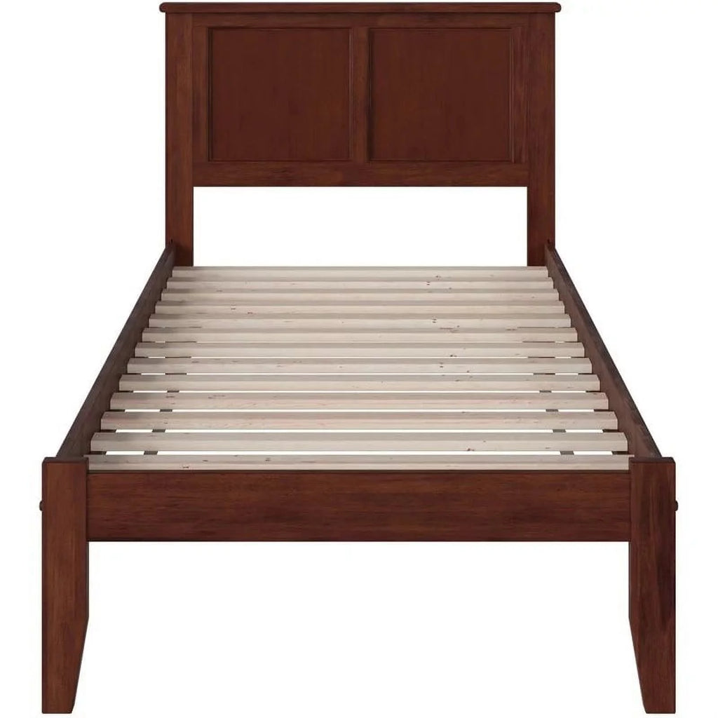 Solid Wood Twin XL Platform Bed with USB in Walnut H589