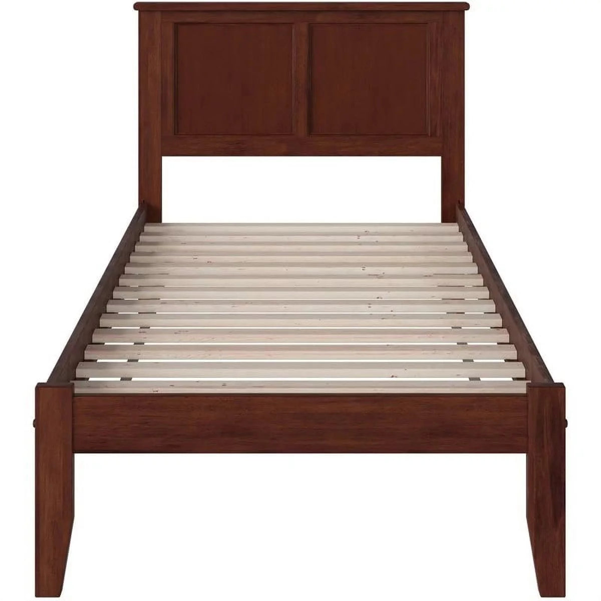 Solid Wood Twin XL Platform Bed with USB in Walnut H589