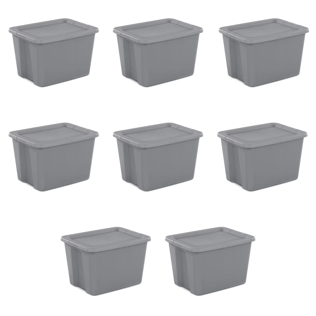 18 Gallon Plastic Tote Box, Set of 8 D9914