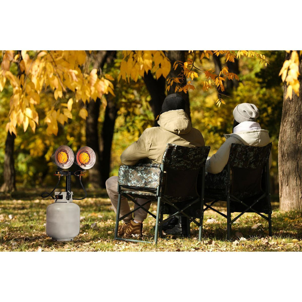 30,000 BTU Dual-Head Tank Top Propane Heater Y548309