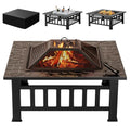 32 Inch Metal Fire Pit with Waterproof Cover H675