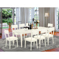 9 Pc Kitchen Table And Chair Set Linen White Q950029