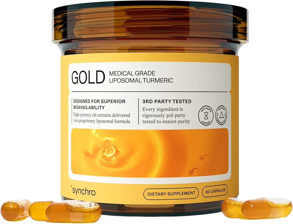 Medical-Grade Liposomal Turmeric 60ct Capsules Curcumin Black Pepper Supplement B68127