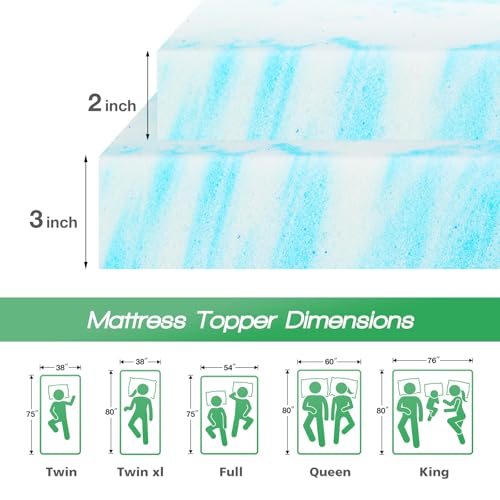 3 Inch Thick Gel Infused Memory Foam Mattress Topper King N46850