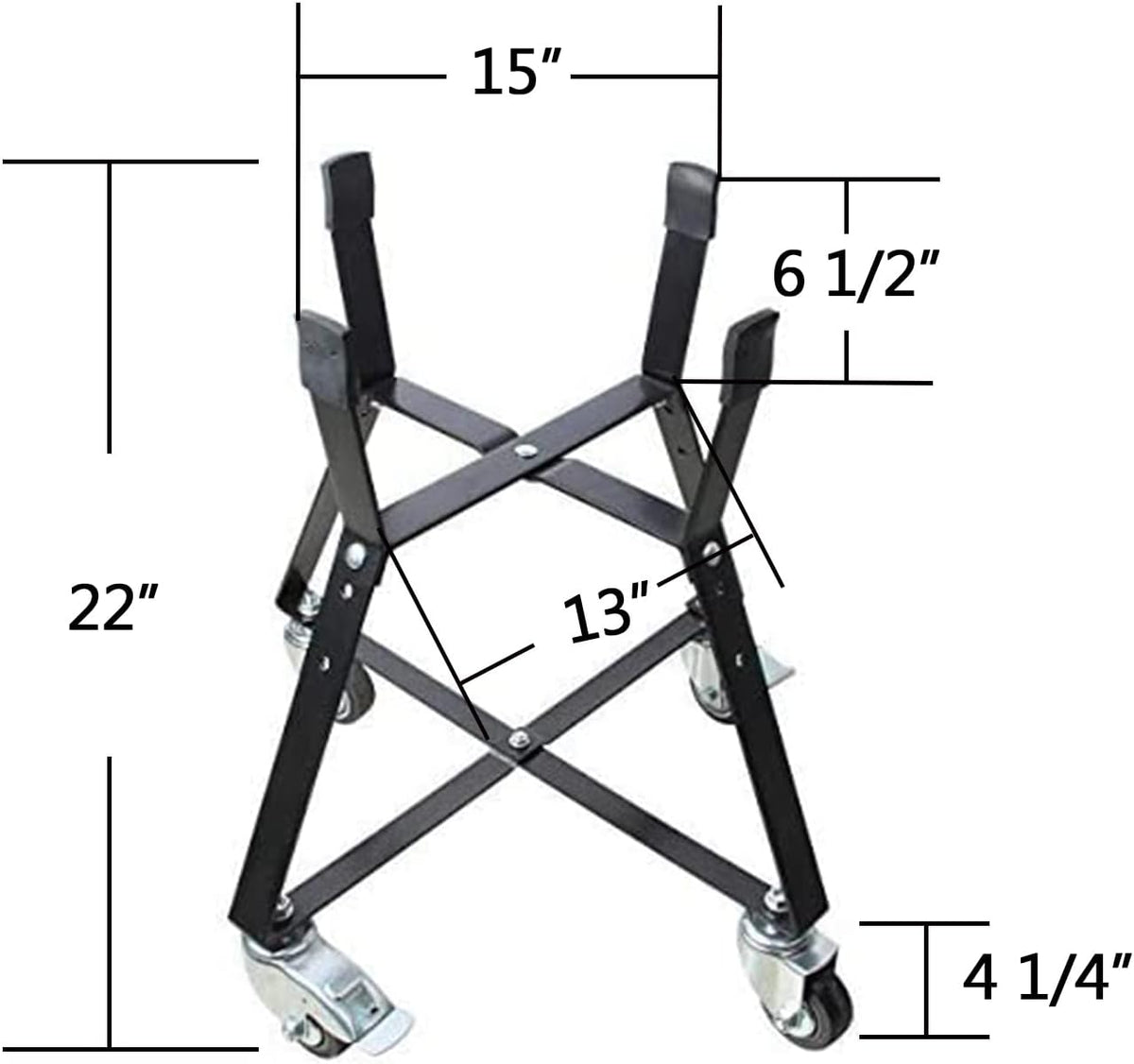 Rolling Cart with Heavy Duty Locking Caster Wheels Powder Coated Steel A475