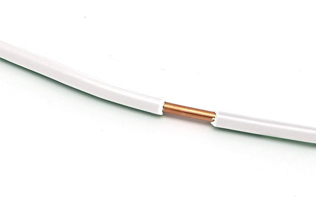 14 AWG Insulated Solid Copper THHN / THWN Wire 100 Feet White S60939