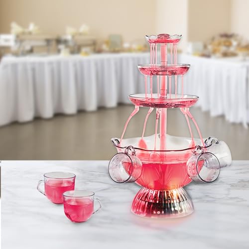 3-Tier Lighted Party Fountain, 1.5 Gallons, 8 Reusable Cups H962