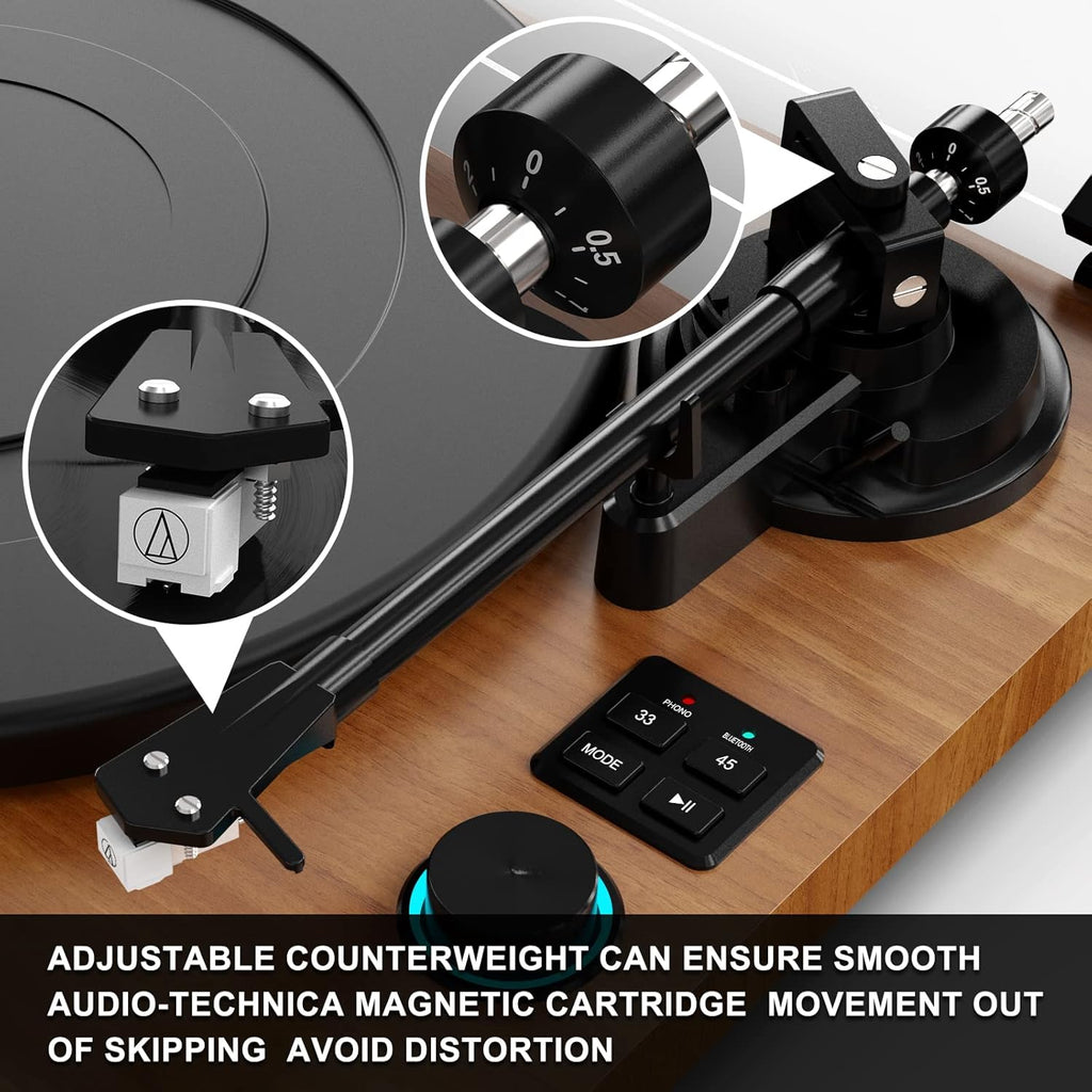 Bluetooth Record Player with Speakers E339