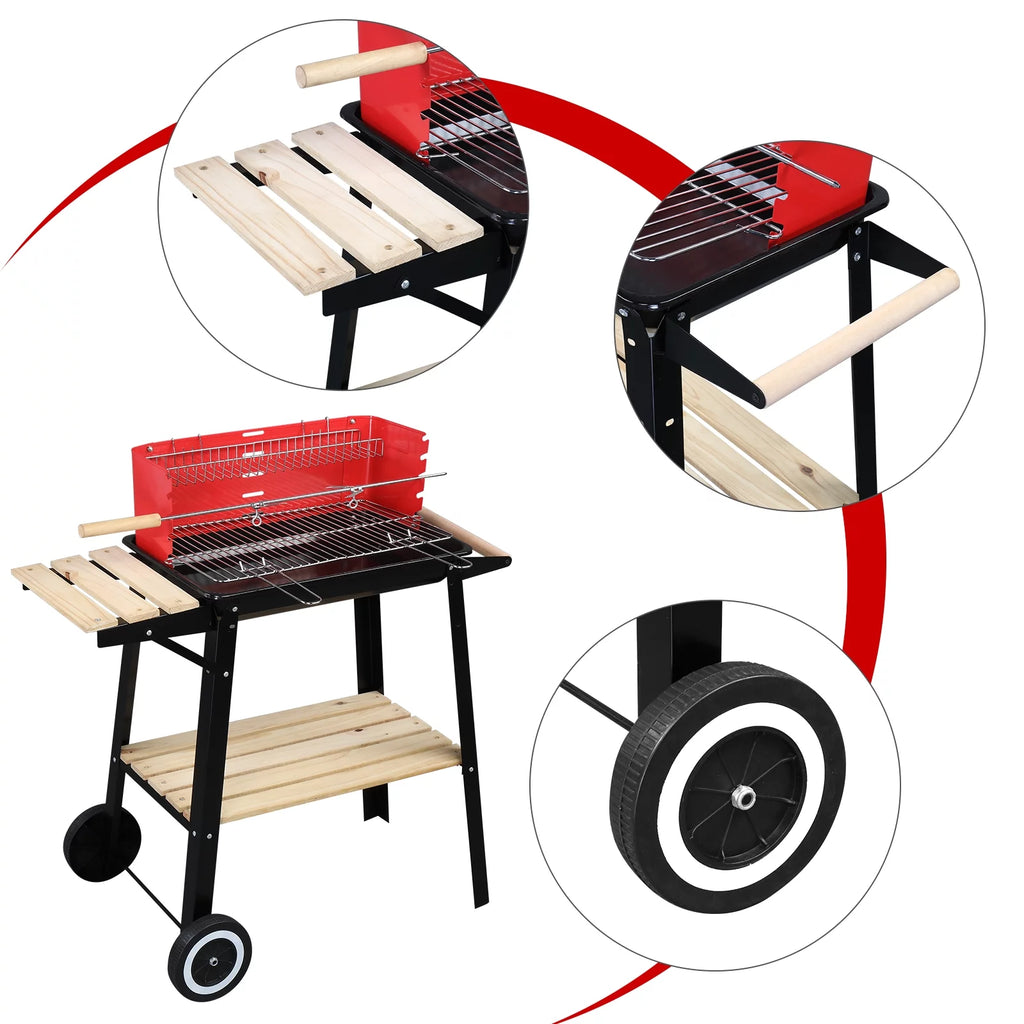 Charcoal Grill with Wheels V942094
