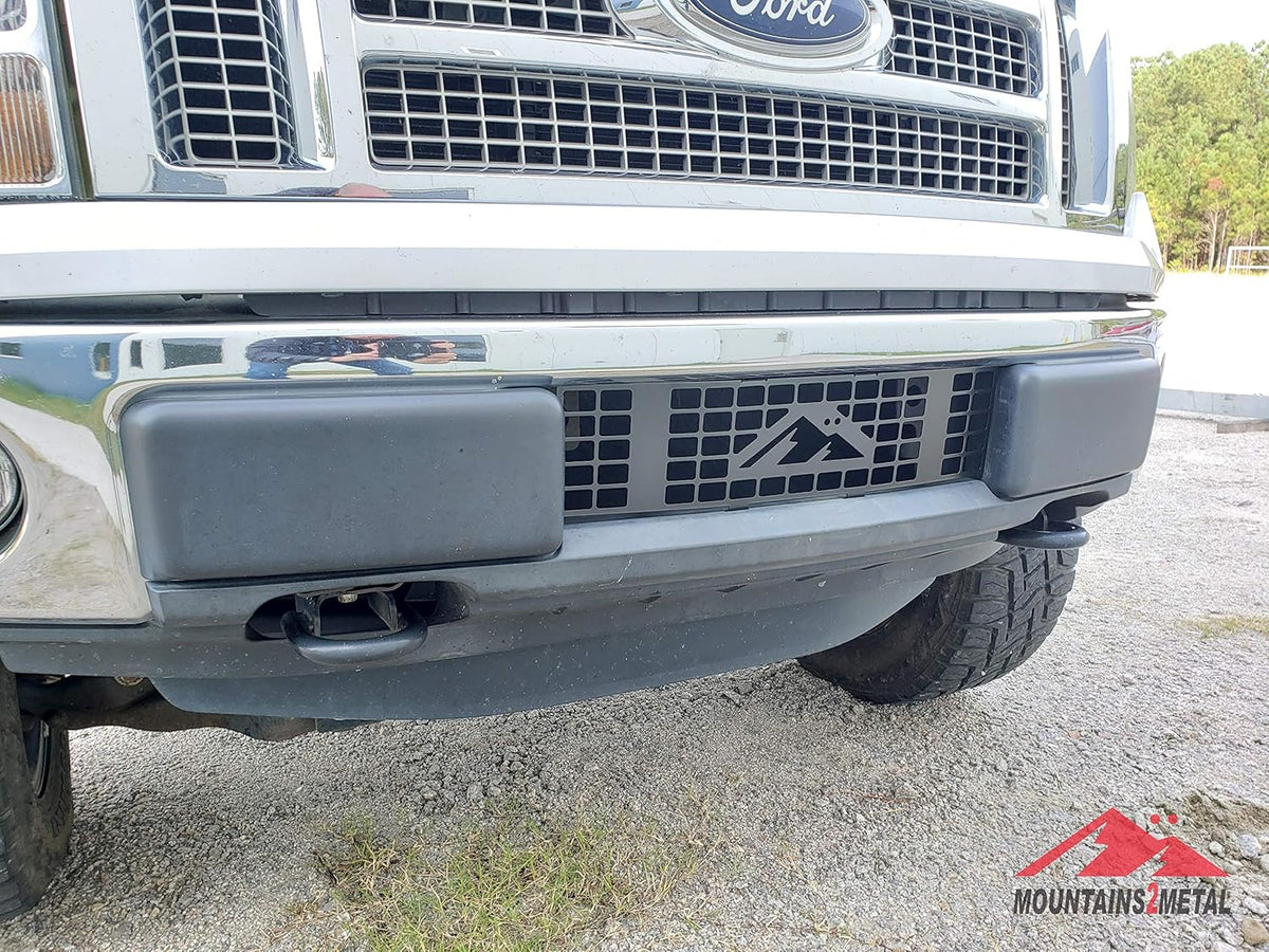 Small Rectangular Vertical Bars Powder Coated Black Stainless Steel Bumper Grille Insert E282175