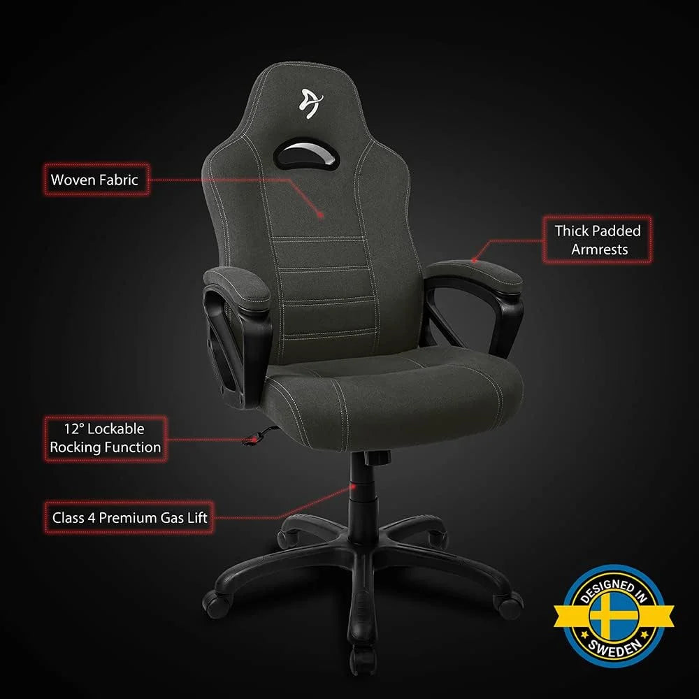 Dark Grey Ergonomic Woven Fabric Gaming Office Chair F861644