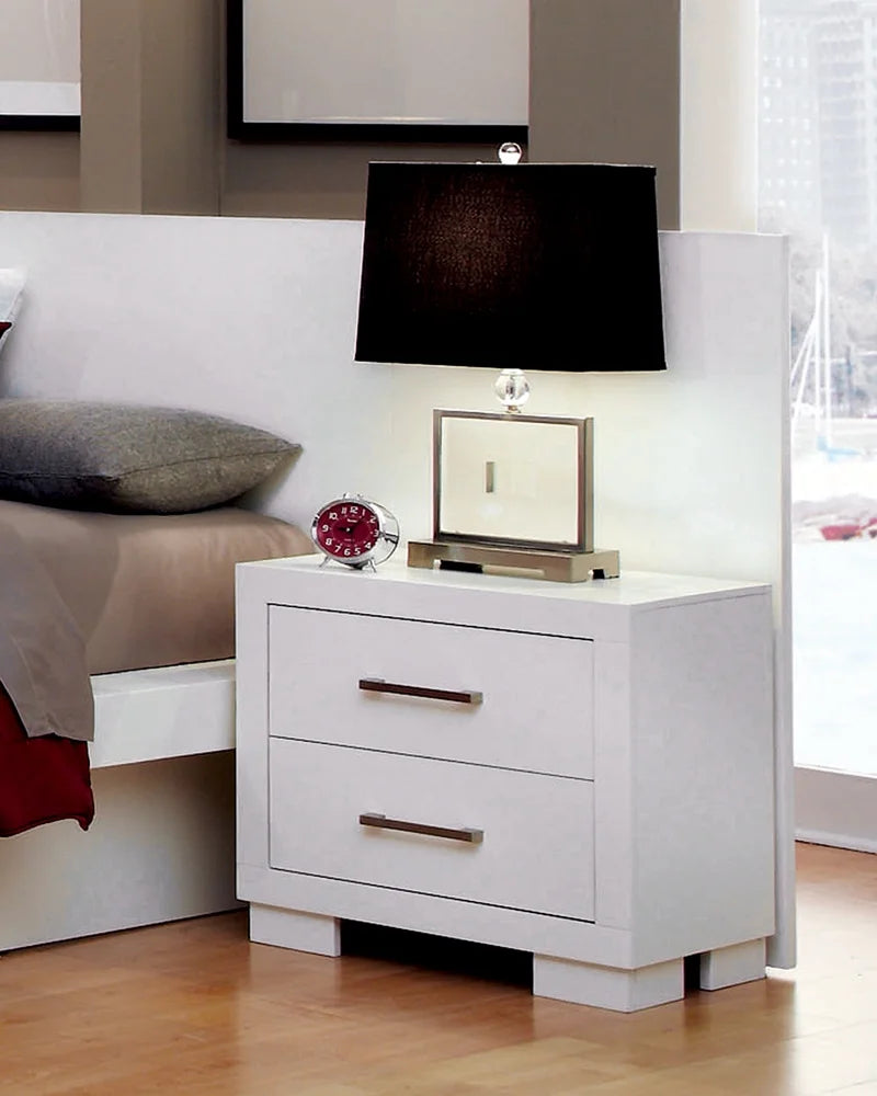 White Contemporary Nightstand L7279