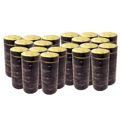 8 Mil Black Electrical Tape 3/4 in x 66 ft 200 Roll Case C7724