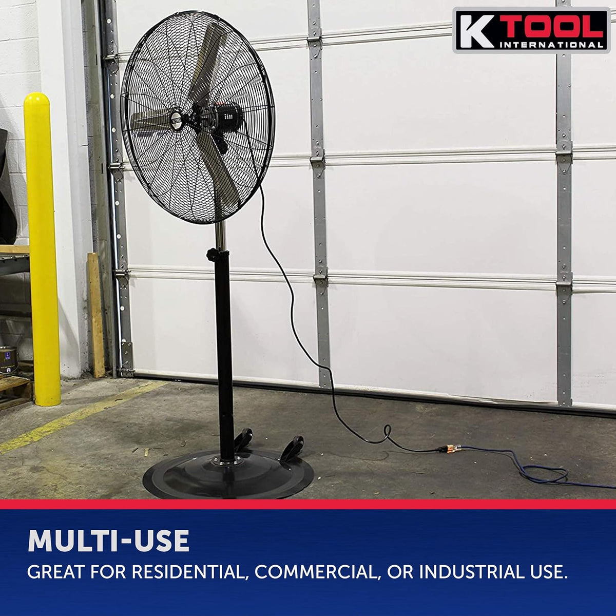 30" Adjustable High-Velocity Pedestal Fan, Non-Oscillating, 3-Speed V603