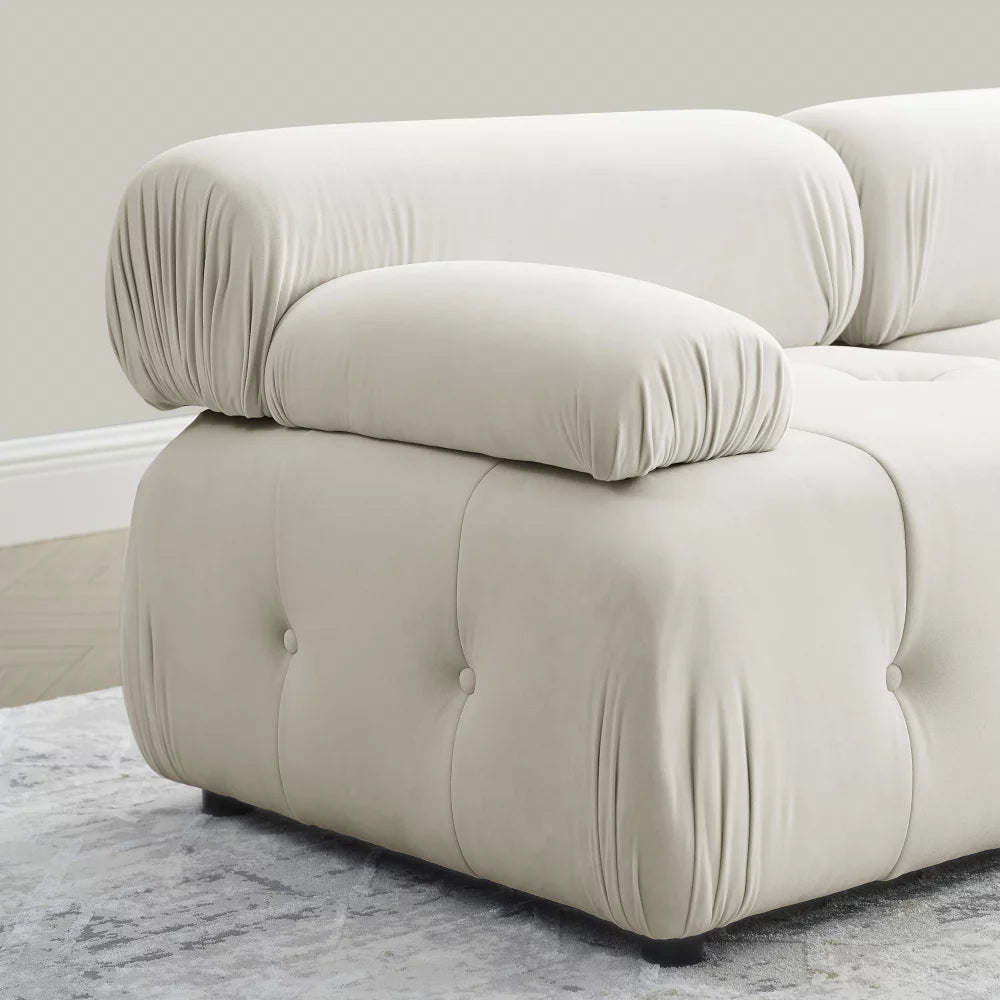 L Shaped Modular Sectional Sofa with Reversible Ottoman P284
