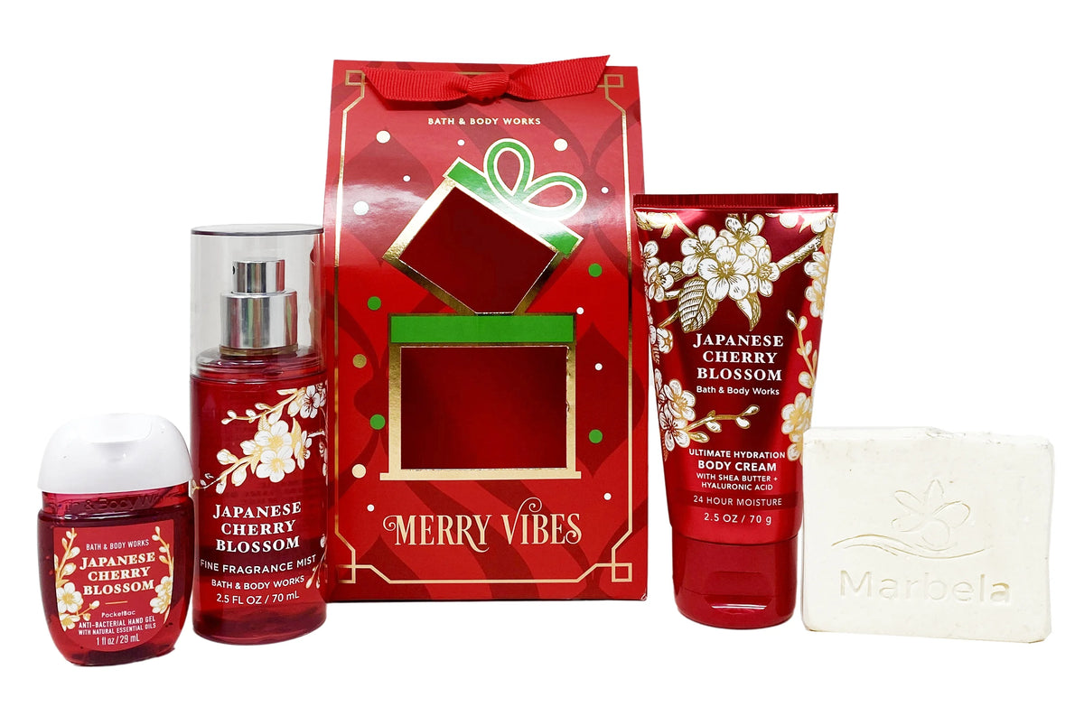 Japanese Cherry Blossom Mini Gift Set Fine Fragrance Mist Body Cream and Hand Gel M33364