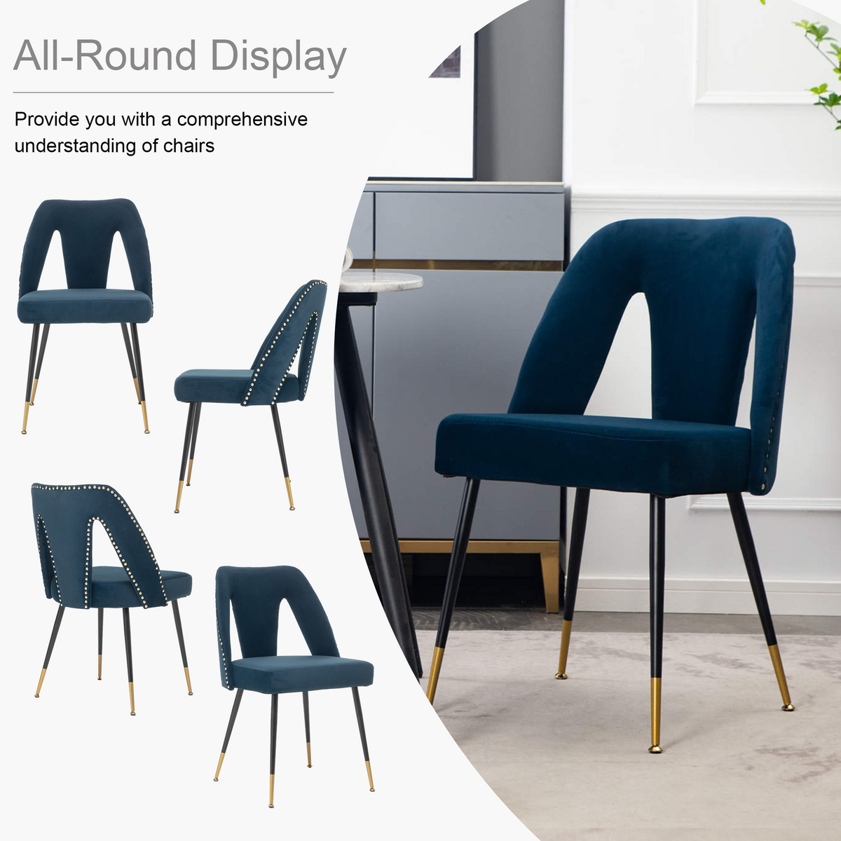 Velvet Upholstered Dining Chairs Set of 2 F914