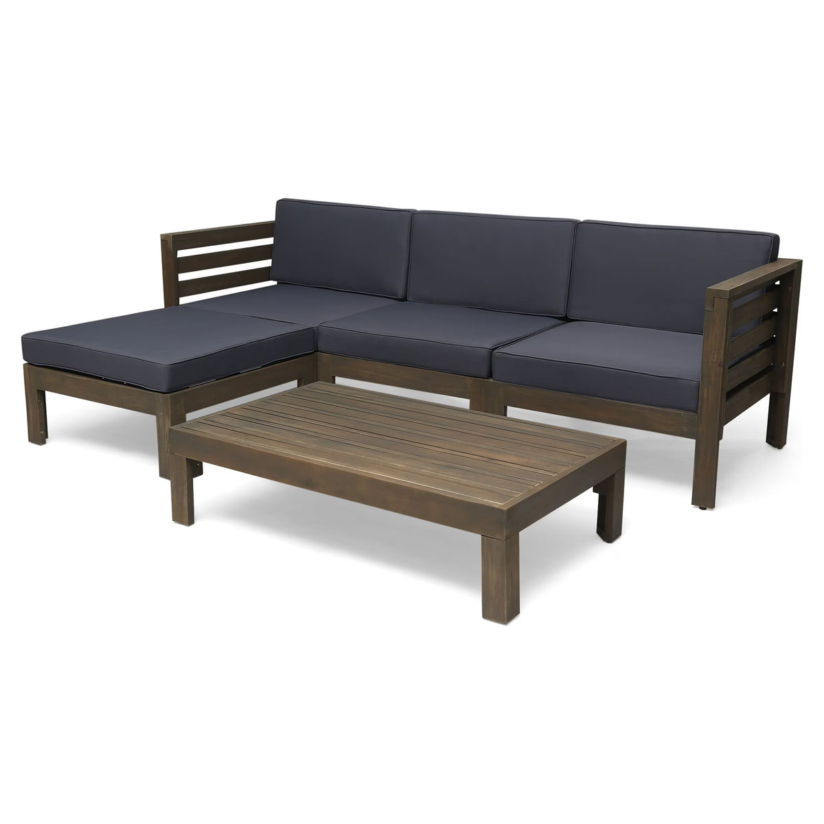 5 Piece Acacia Wood Sofa Set S43249