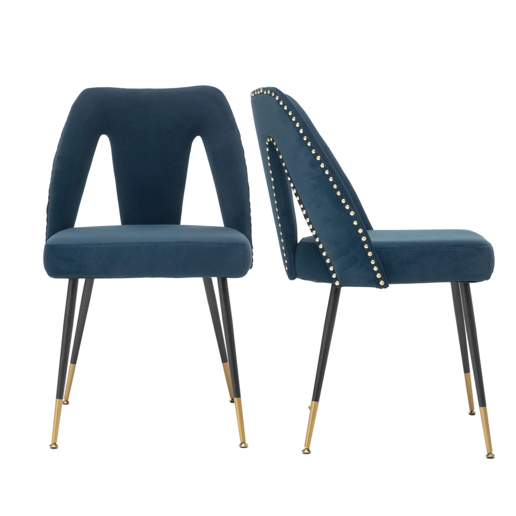 Velvet Upholstered Dining Chairs Set of 2 F914