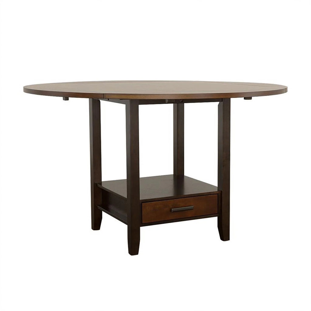 Wood Round Counter Height Drop Leaf Table X6105