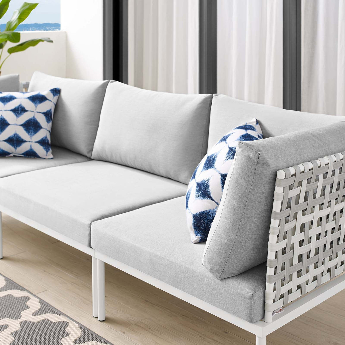 Grey Aluminum Outdoor Sofa P36554