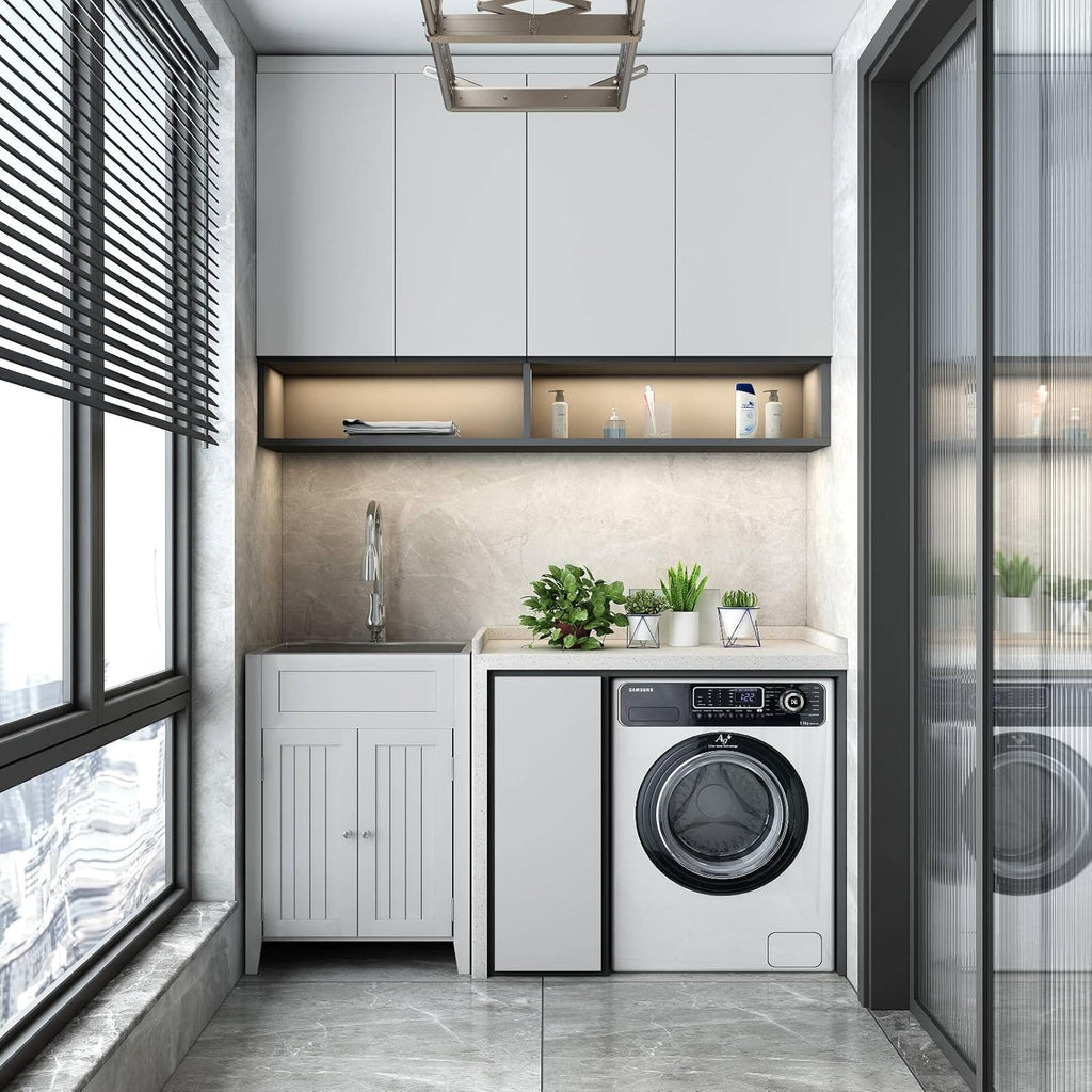 24-Inch Stainless Steel Laundry Sink with Cabinet G580