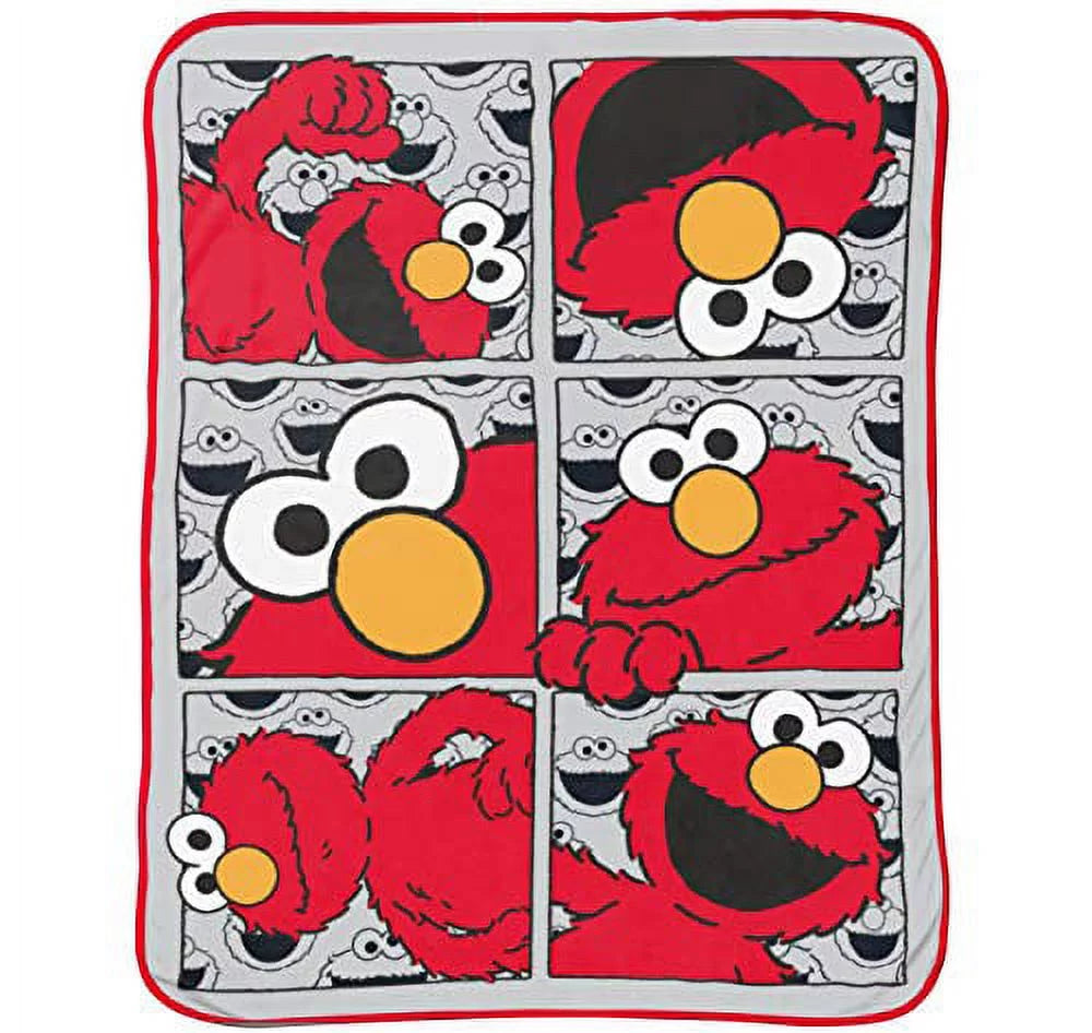 Elmo Pillow Buddy and Red Grey Throw Blanket Set F1244