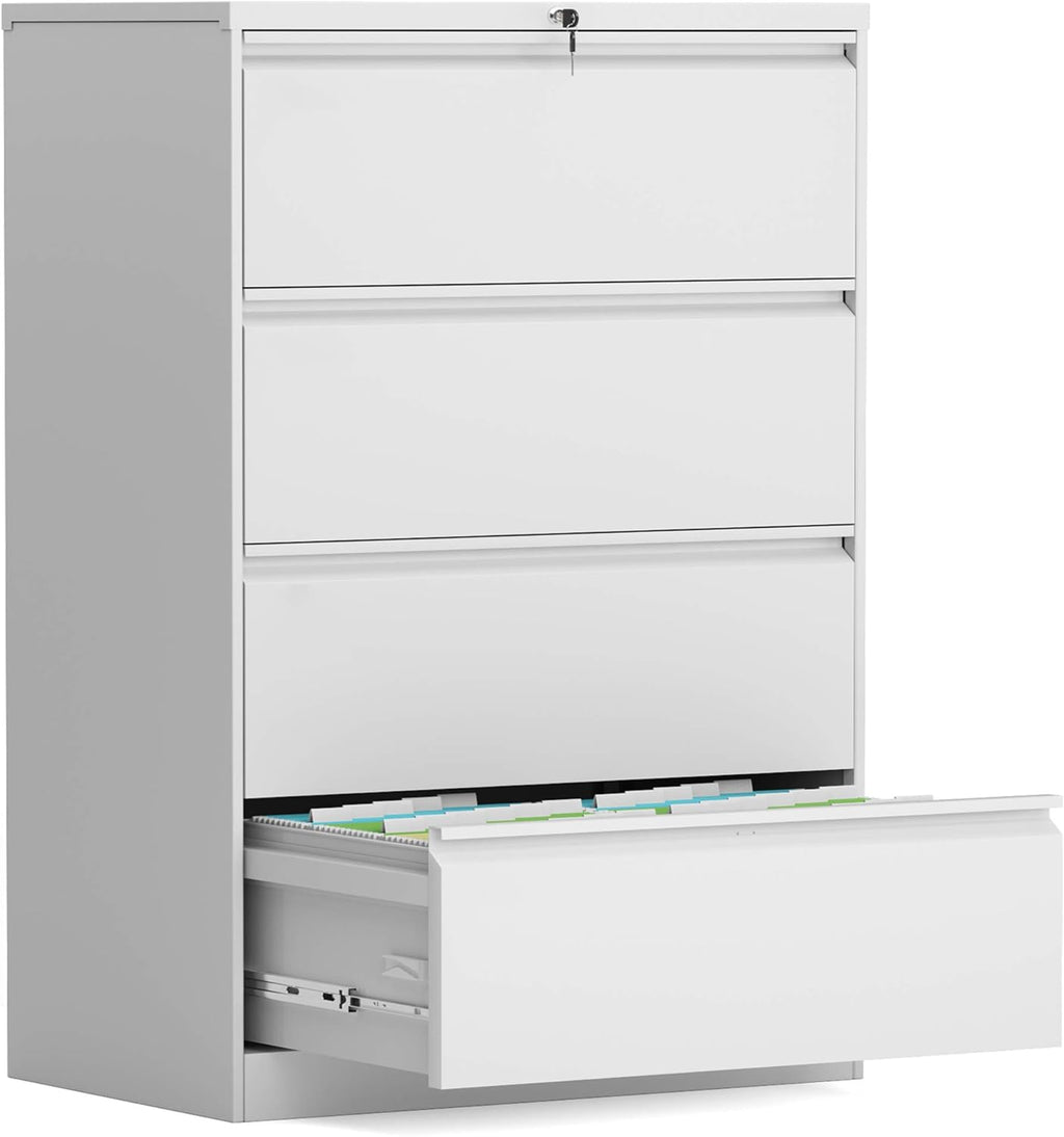 Black 4 Drawer Metal Steel File Cabinet with Lock M78649