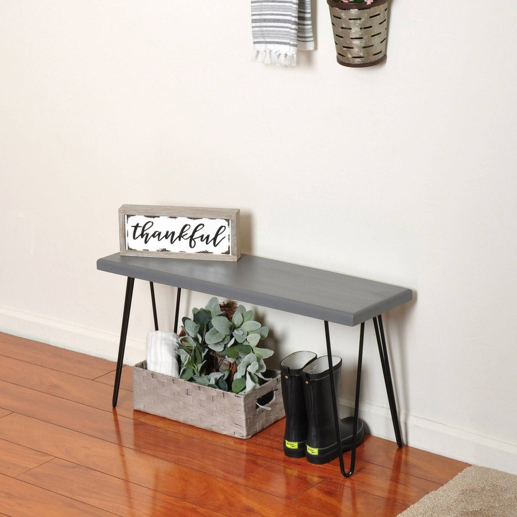 Dark Brown Wood Bench S817726
