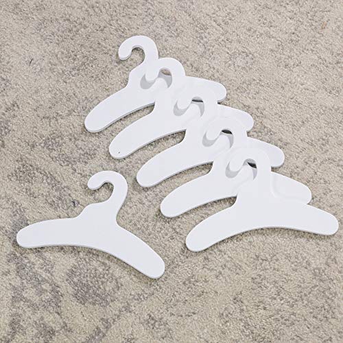 White Wooden Doll Armoire with 6 Hangers R769