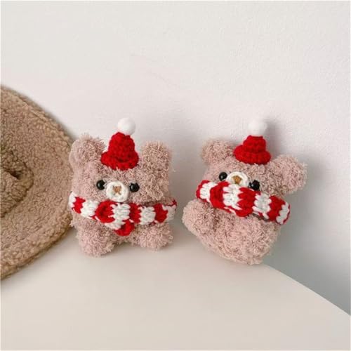Cartoon Plush 3D Bear Pattern Earbuds Case U384215