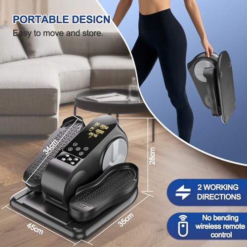Under Desk Elliptical Machine Portable Seated Pedal Exerciser with Remote Control E860095