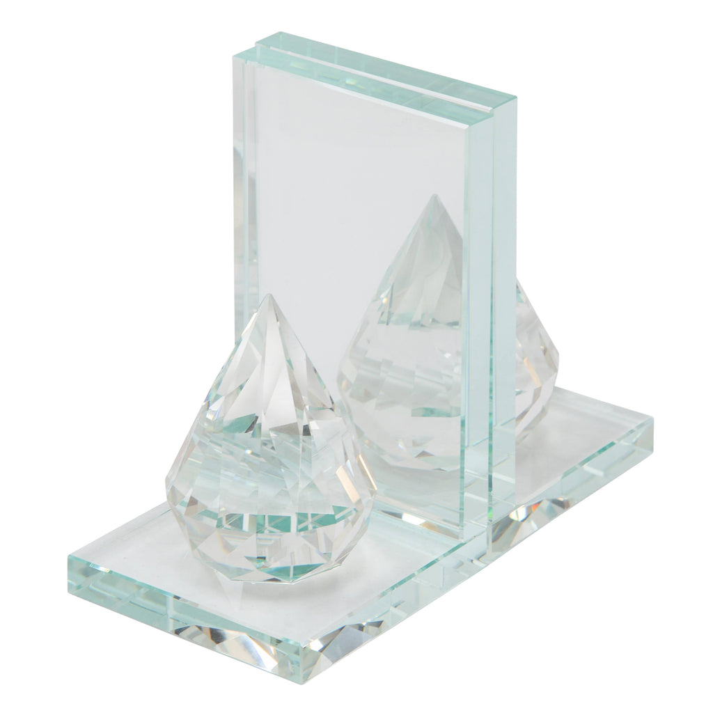 Crystal Teardrop Bookends Set of 2 F408