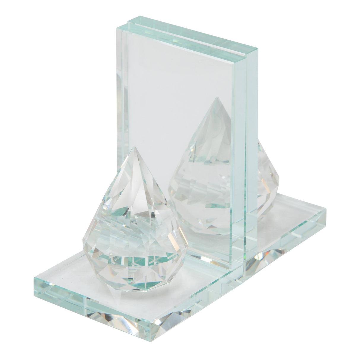 Crystal Teardrop Bookends Set of 2 F408
