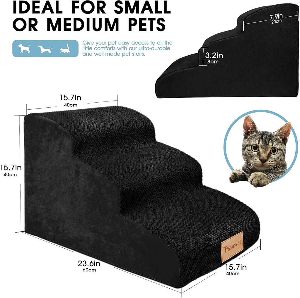 3 Tiers Non-Slip High Density Foam Dog Steps A378283