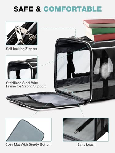 Black Rolling Pet Carrier with Wheels H128