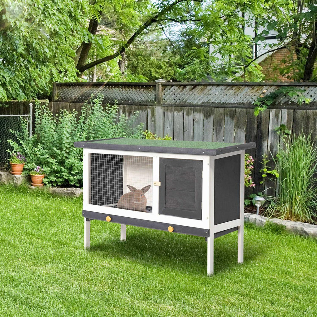 Wooden Rabbit Hutch with Pull-Out Tray L31150