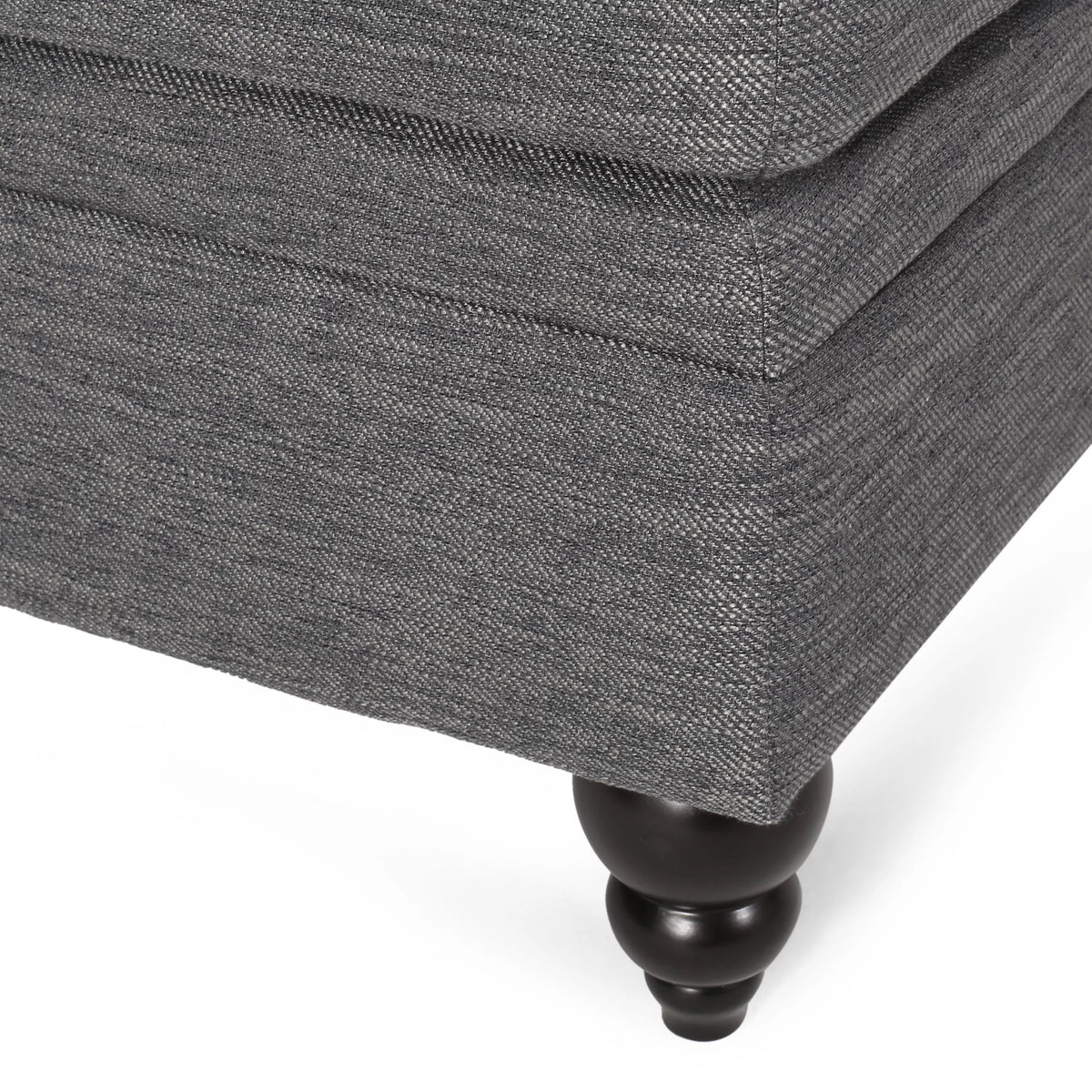 Dark Brown and Charcoal Tufted Chaise Lounge P6219